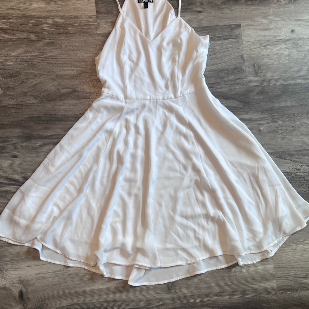 Express White Mini Dress with Spaghetti Straps